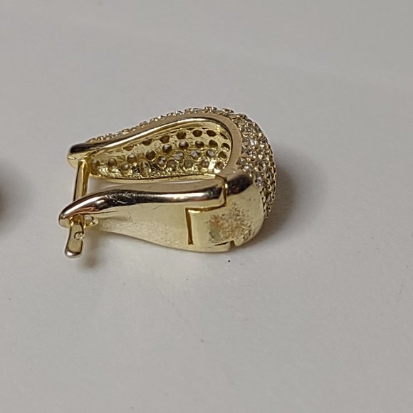 Very Pretty Little Gold Tone 925 China Hoop Earrings - Picture 6 of 14